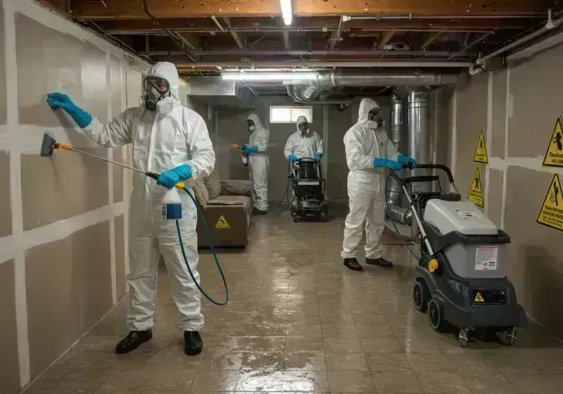 Basement Moisture Removal and Structural Drying process in Fort Madison, IA